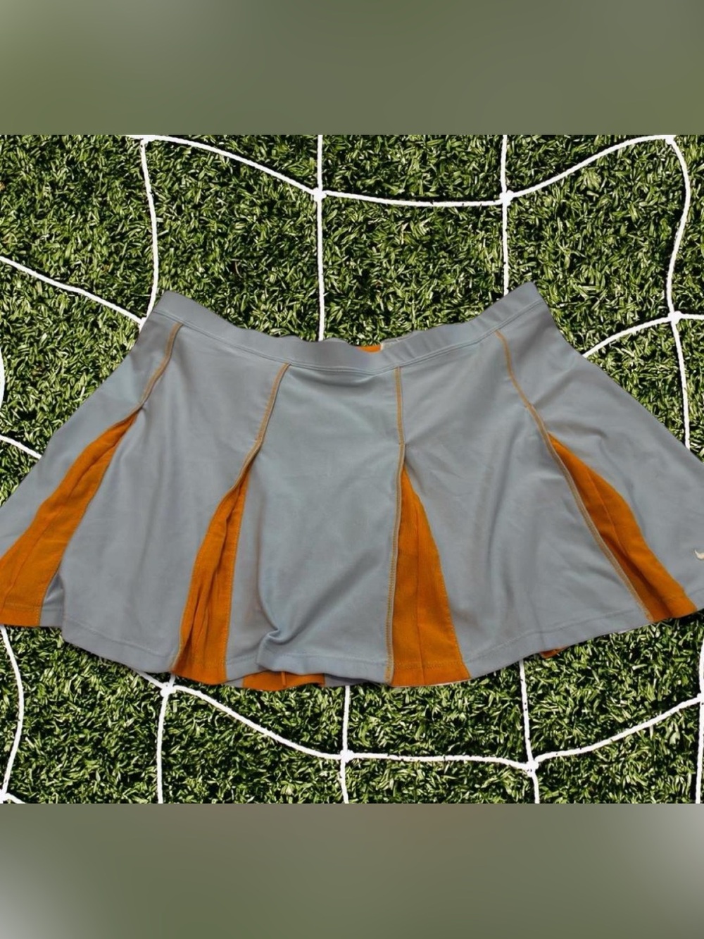 Vintage Ruffle Nike Tennis Skirt baby blue and orange